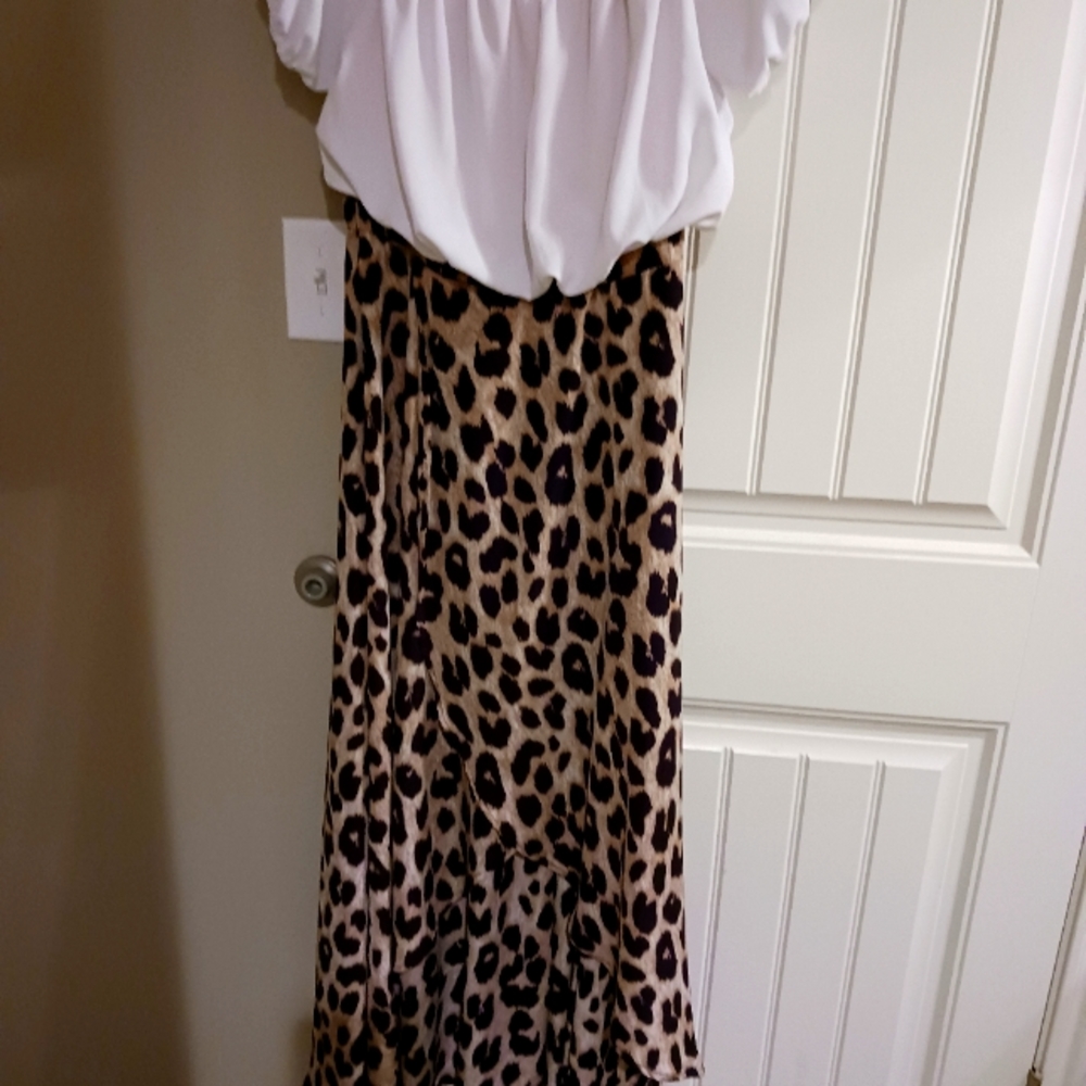Leopard pattern long dress